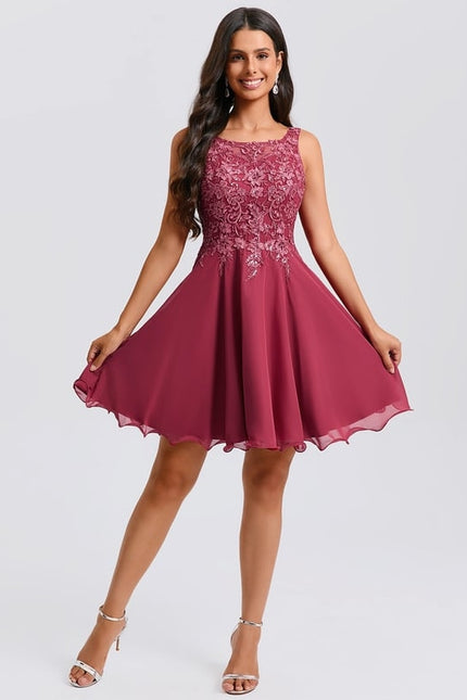 Robe De Bal Évasée Bordeaux - gallery 4