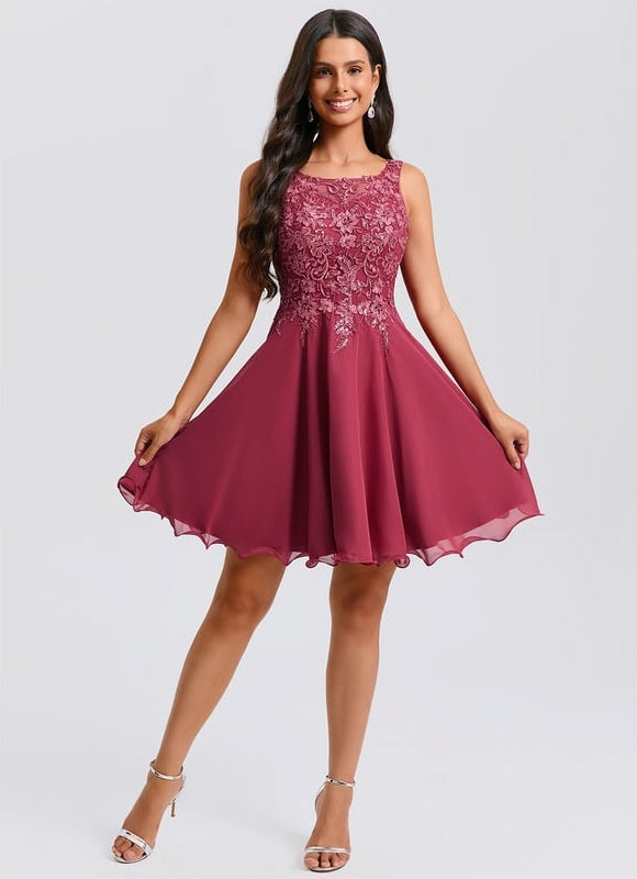 Robe De Bal Évasée Bordeaux - gallery 4