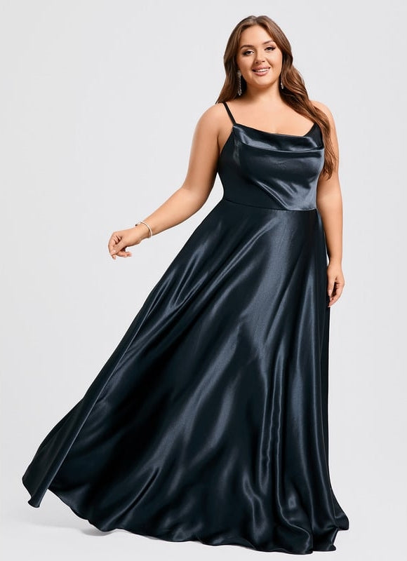 Robe De Bal Satin Rose Poudré - gallery 8