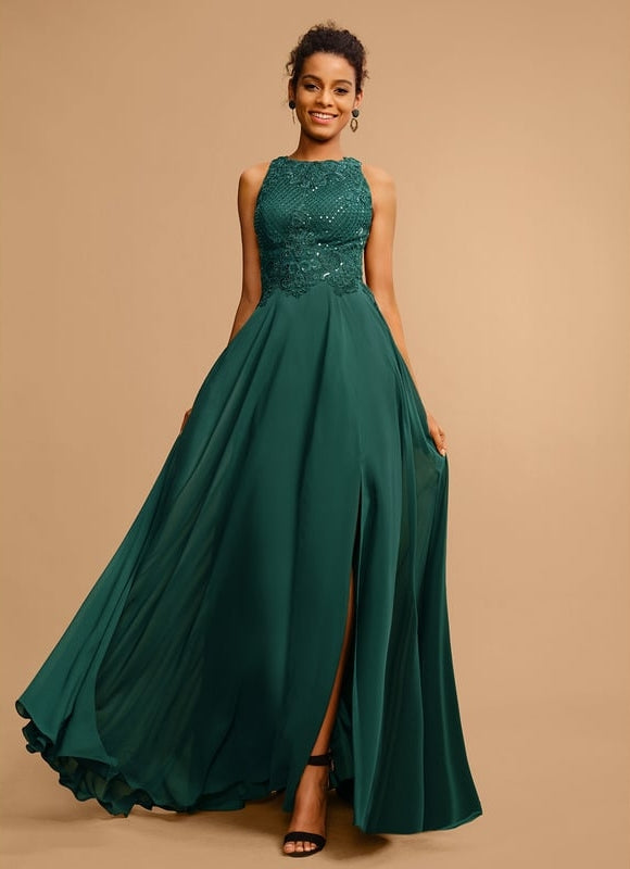 Robe De Bal Fluide Ornée - gallery 1