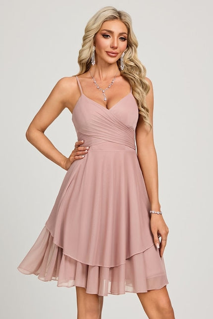 Robe De Bal Courte Rose Poudrée - gallery 4