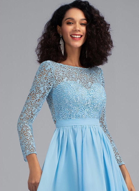 Robe De Bal À Volants Marine - gallery 3