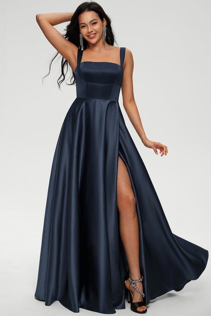 Robe De Bal Satin Marine Chic - gallery 2