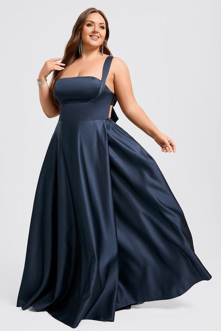 Robe De Bal Satin Marine Chic - gallery 8