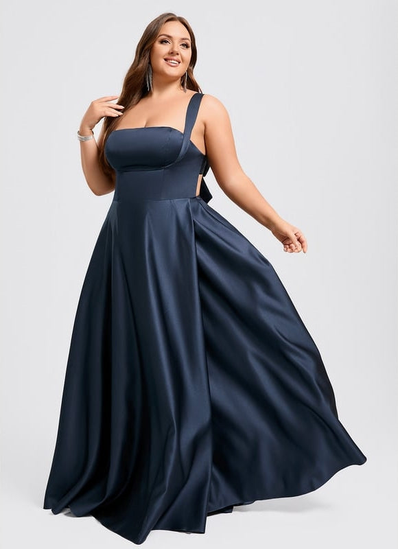 Robe De Bal Satin Marine Chic - gallery 8