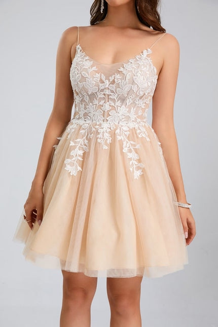 Robe De Bal Courte Tulle Brodée - gallery 1