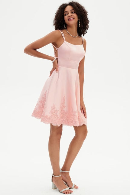 Robe De Bal De Bal En Satin Rose - gallery 4