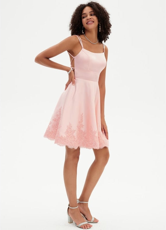 Robe De Bal De Bal En Satin Rose - gallery 4