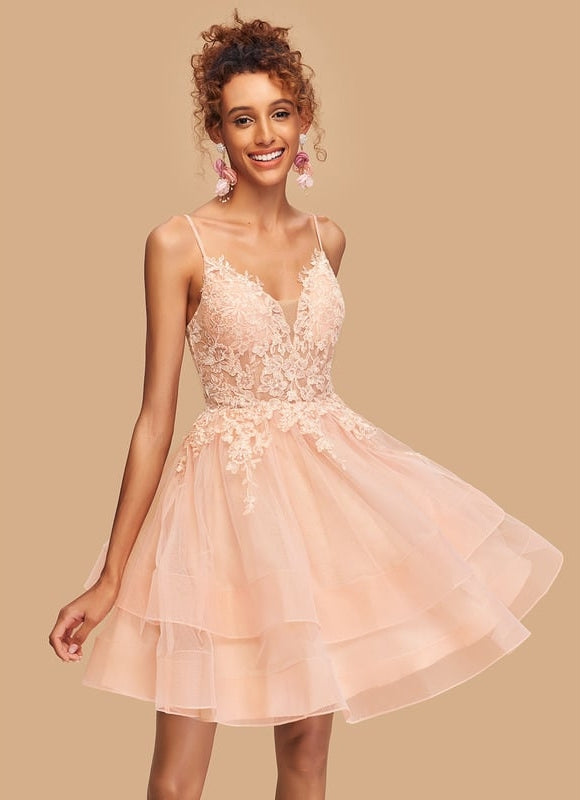 Robe De Bal Courte Tulle Brodée
