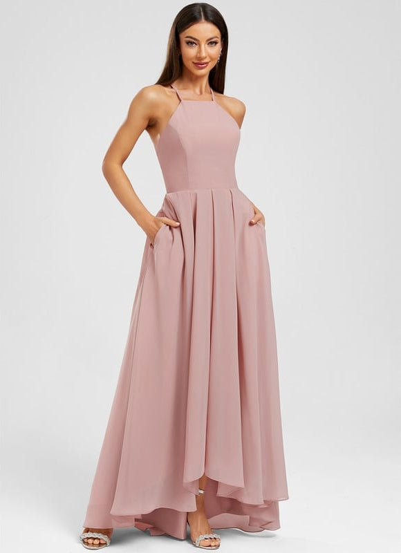 Robe De Bal Mousseline Asymétrique - gallery 2