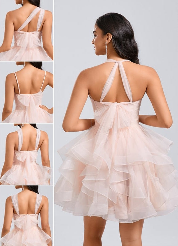 Robe De Bal Tulle Saumon - gallery 1