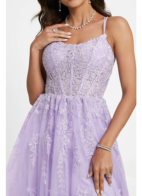 Robe De Bal Lavande Élégante - gallery 7