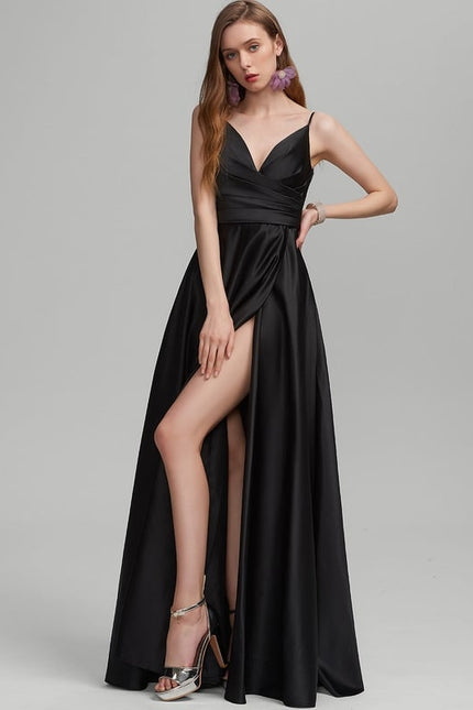 Robe De Bal Longue Noire Élégante