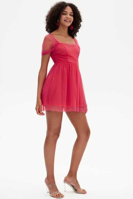 Robe De Bal Tulle Fuchsia - gallery 1