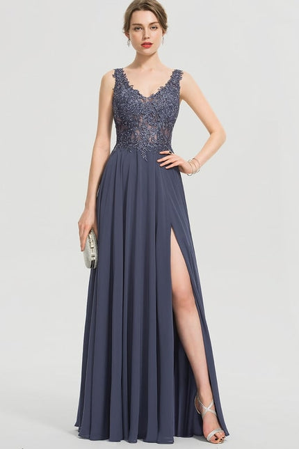 Robe De Bal Élégance Marine Satinée - gallery 4