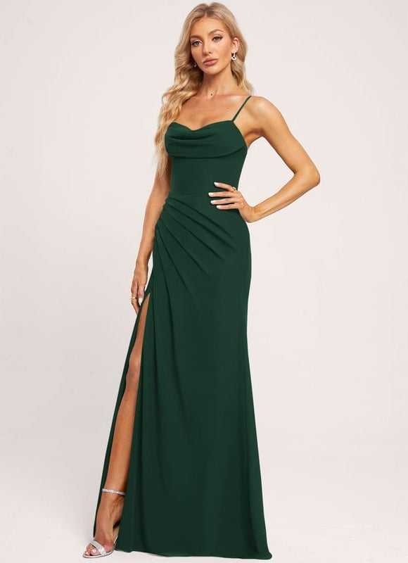 Robe De Bal Longue Verte Élégante - gallery 2