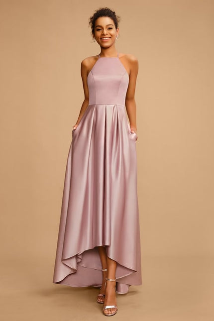 Robe De Bal Asymétrique Rose - gallery 1