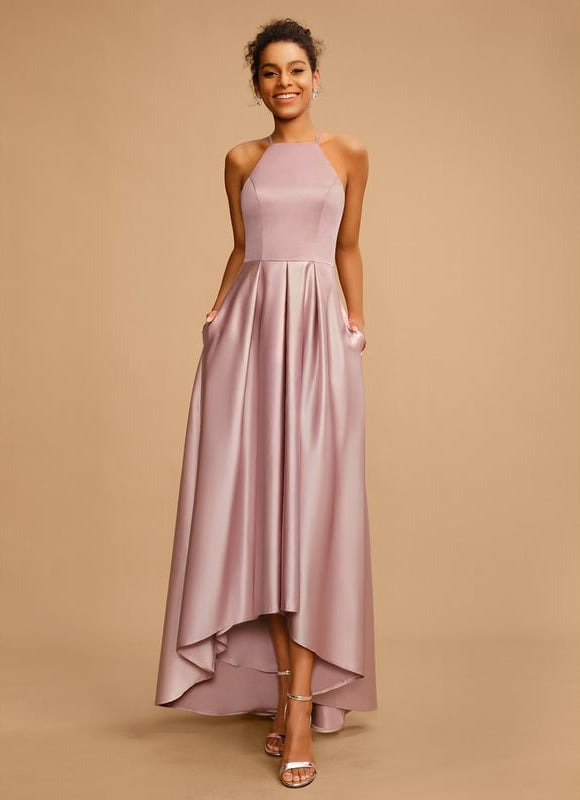 Robe De Bal Asymétrique Rose - gallery 1