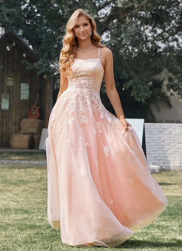 Robe De Bal Fleurie Rose - gallery 4