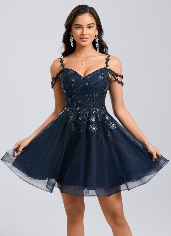 Robe De Bal Tulle Bleu Nuit - gallery 2