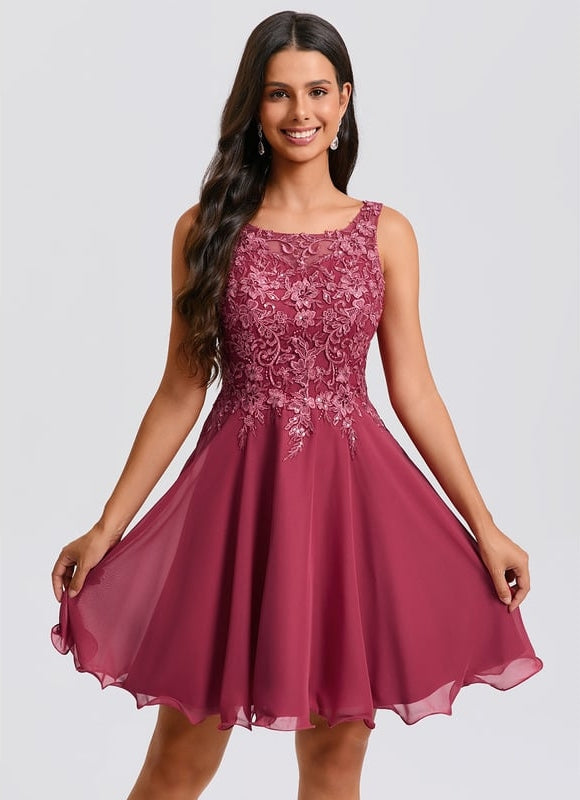 Robe De Bal Évasée Bordeaux