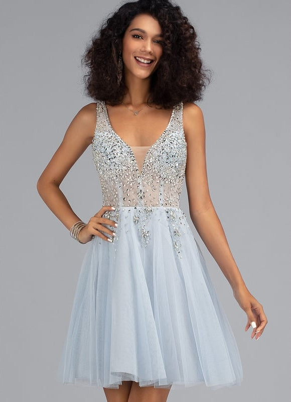 Robe De Bal Tulle Scintillant Azur - gallery 3