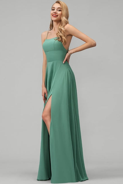 Robe De Bal Fluide Verte - gallery 2