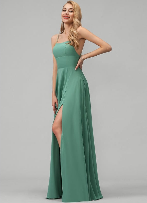Robe De Bal Fluide Verte - gallery 2