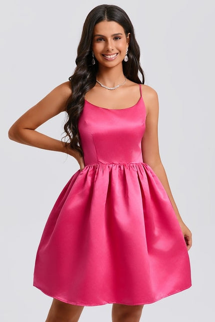 Robe De Bal Satin Fuchsia