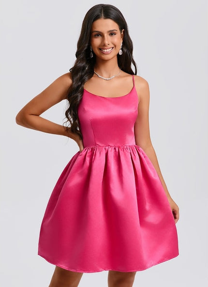 Robe De Bal Satin Fuchsia