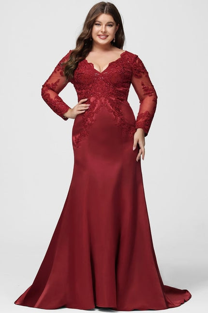 Robe De Bal Satin Rouge Élégante - gallery 5