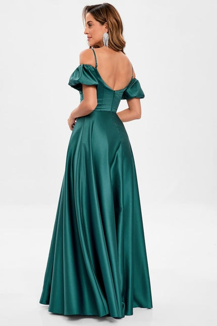 Robe De Bal Satinée Azur - gallery 7