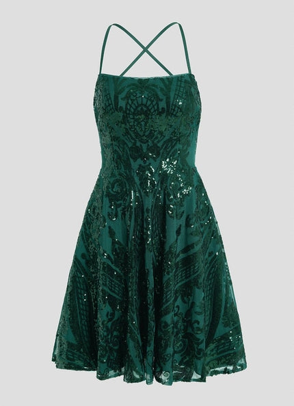 Robe De Bal Pailletée Verte