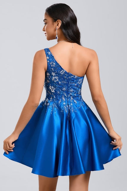 Robe De Bal Bleu Vif Ornée - gallery 5