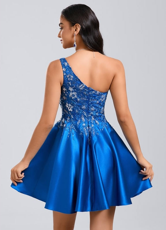 Robe De Bal Bleu Vif Ornée - gallery 5
