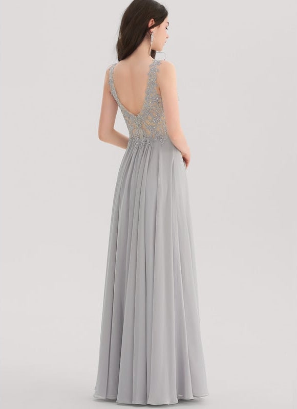 Robe De Bal Gris Lumineux - gallery 2