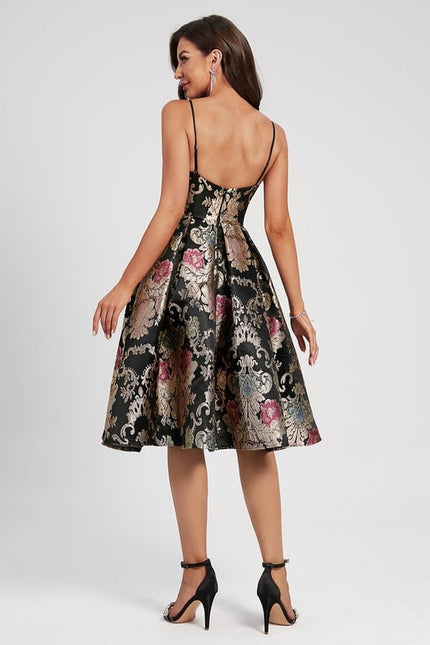 Robe De Bal Fleurie Noire - gallery 1