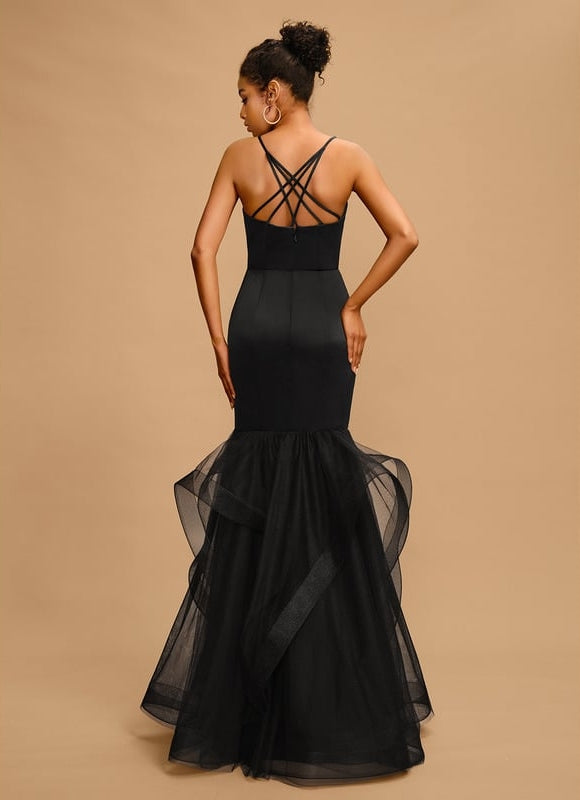 Robe De Bal Sirène Tulle Noir - gallery 2