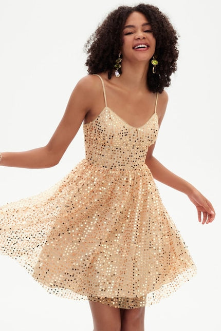 Robe De Bal Scintillante Marine - gallery 4