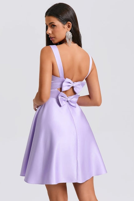 Robe De Bal Satin Lilas - gallery 7