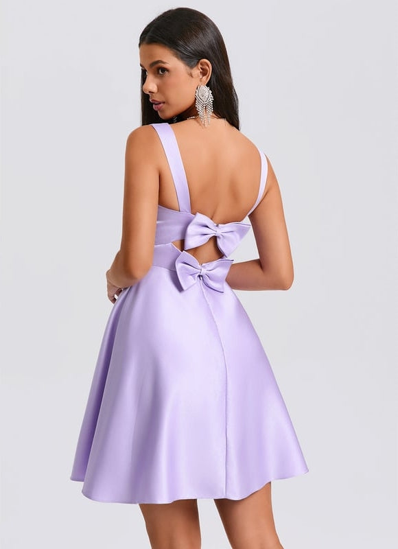 Robe De Bal Satin Lilas - gallery 7