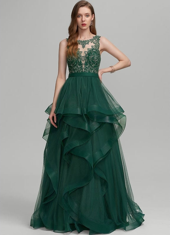 Robe De Bal Émeraude Volante - gallery 3