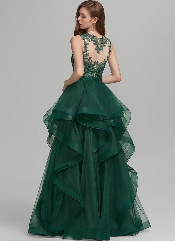 Robe De Bal Émeraude Volante - gallery 1