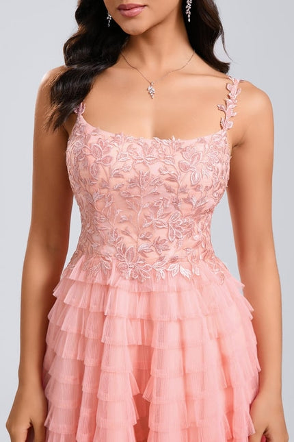Robe De Bal Tulle Froncée Rose - gallery 4