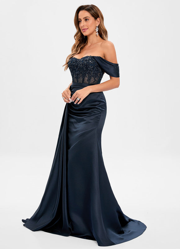 Robe De Bal Sirène Satinée - gallery 5