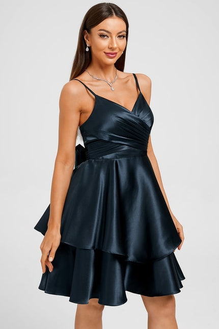 Robe De Bal Satin Bleu Vif - gallery 4