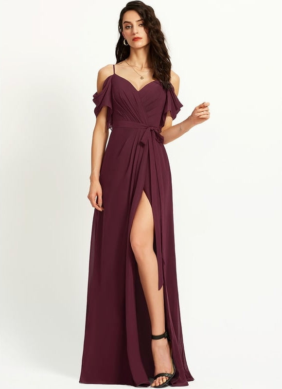 Robe De Bal Fluide Bordeaux