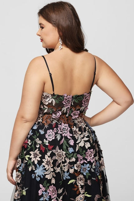 Robe De Bal Florale Tulle Noir - gallery 9