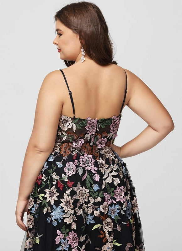 Robe De Bal Florale Tulle Noir - gallery 9
