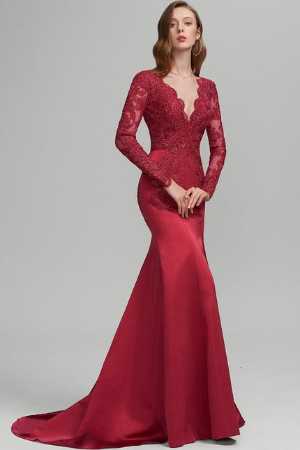Robe De Bal Satin Rouge Élégante